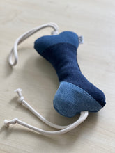 Load image into Gallery viewer, Denim Squeaky Rope Toy