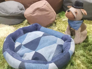 Denim Patchwork Dog Bed