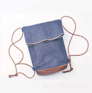 THE WEFT-  LEATHER CORD BACKPACK